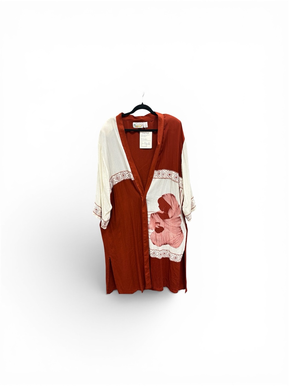 Freestyle Brown Open-Front Kimono Jacket